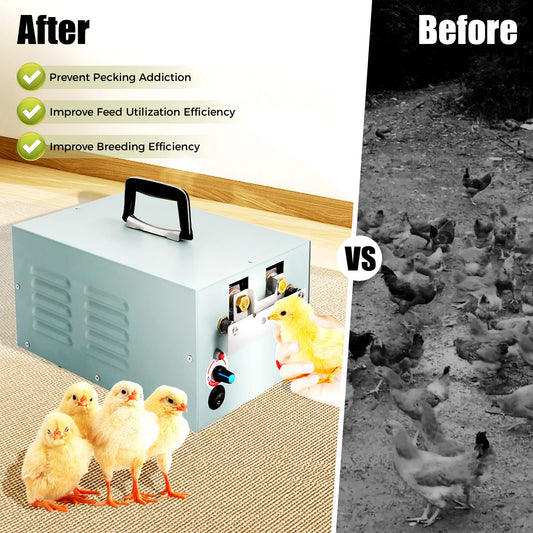 Automatic Chicken Debeaking Machine 1500-1800 pcs/h Electric Poultry Beak Cutter with 1112-1472°F Temp Control 110V for Farm Use