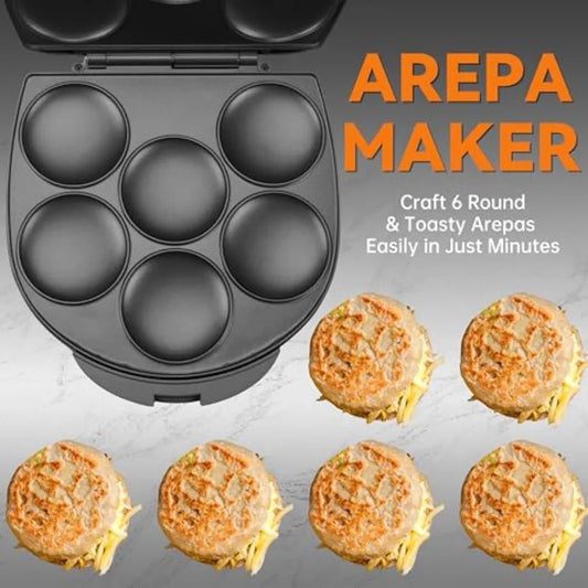 Electric Arepas Maker with Browning Control for Mini Pancakes Tostiarepa Corn Patties Breakfast Sandwiches Fried Eggs Graphite