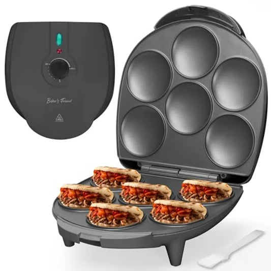 Electric Arepas Maker with Browning Control for Mini Pancakes Tostiarepa Corn Patties Breakfast Sandwiches Fried Eggs Graphite
