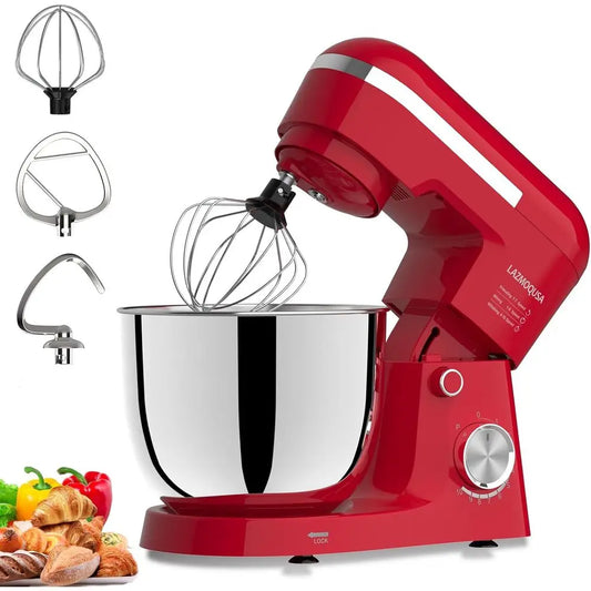 3 in 1 Electric Stand Mixer with 5.5 Quart Bowl, 10+ Speeds, Kitchen Bread Dough and Cake Mixers for Home Daily Use (Red)